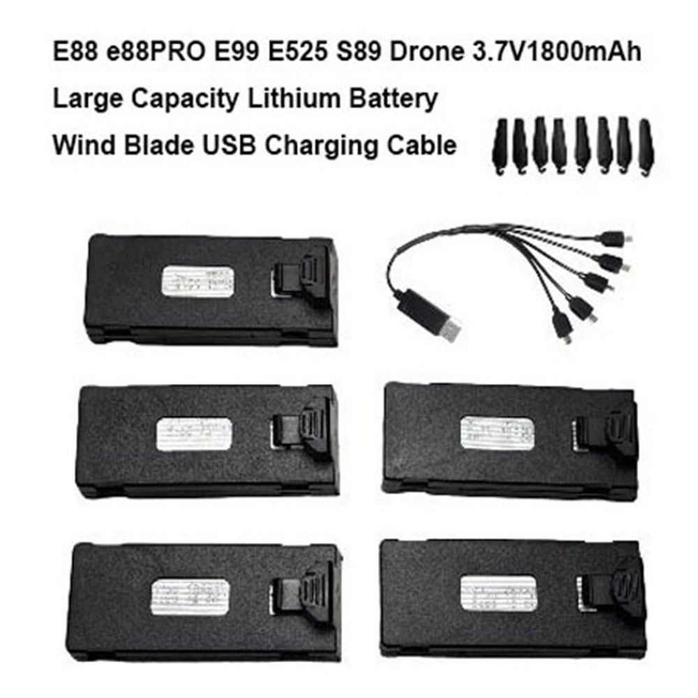 Eachine Drone E010 - Baterai Lithium Hitam 3.7V1800MAh Kabel Pengisi